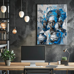 Three Women with Headwraps in Heritage Cultural Poster PosterGoat