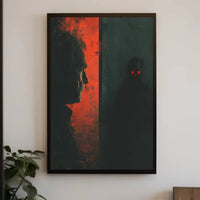 Thrilling Silhouette: Eerie Conflict Artistic Poster PosterGoat