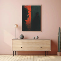 Thrilling Silhouette: Eerie Conflict Artistic Poster PosterGoat