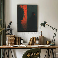 Thrilling Silhouette: Eerie Conflict Artistic Poster PosterGoat