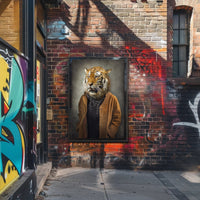 Tiger in Stylish Attire: Artistic Animal Poster PosterGoat