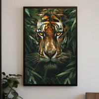 Tiger's Intense Gaze: Hyper-Realistic Animal Poster PosterGoat