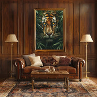 Tiger's Intense Gaze: Hyper-Realistic Animal Poster PosterGoat