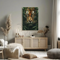 Tiger's Intense Gaze: Hyper-Realistic Animal Poster PosterGoat