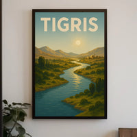 Tigris River Tranquility Vintage Travel Poster PosterGoat
