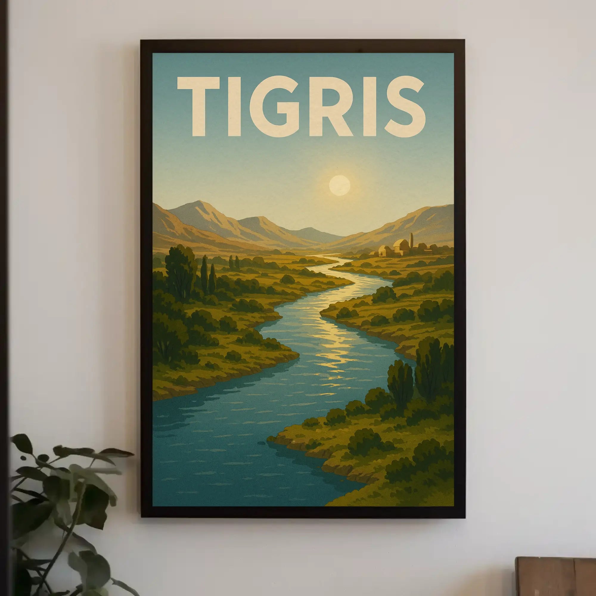 Tigris River Tranquility Vintage Travel Poster PosterGoat