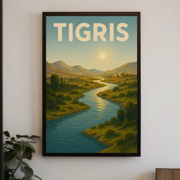 Tigris River Tranquility Vintage Travel Poster PosterGoat