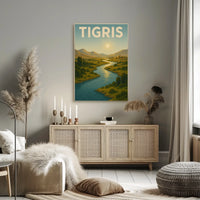 Tigris River Tranquility Vintage Travel Poster PosterGoat