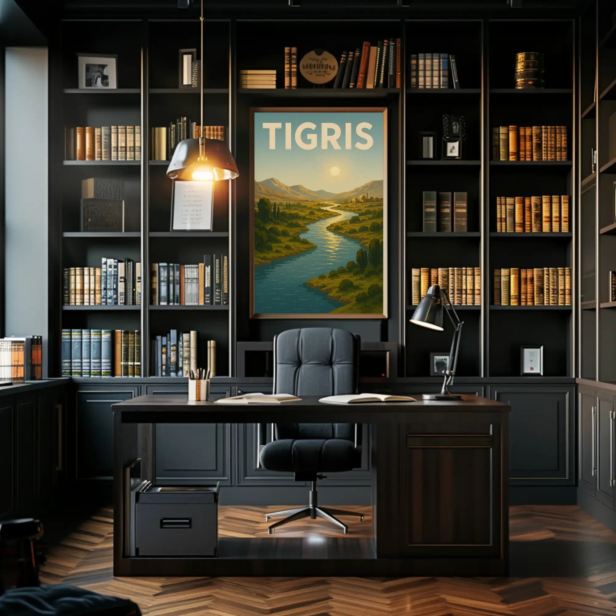 Tigris River Tranquility Vintage Travel Poster PosterGoat