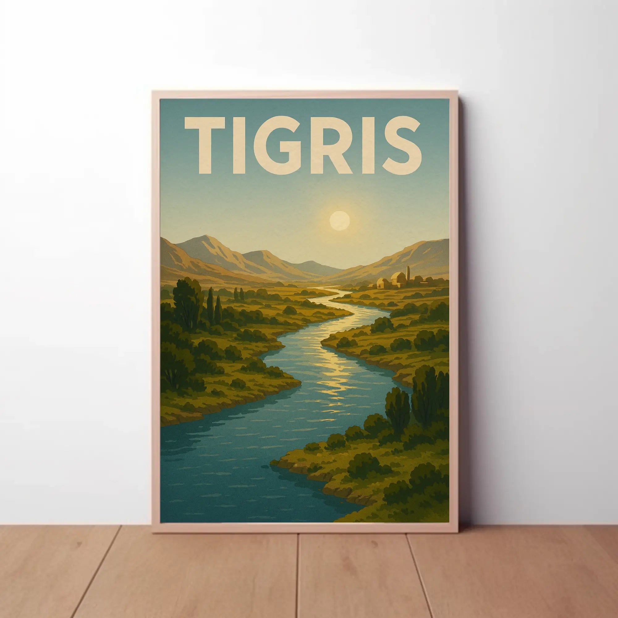 Tigris River Tranquility Vintage Travel Poster PosterGoat