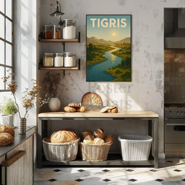Tigris River Tranquility Vintage Travel Poster PosterGoat