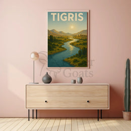 Tigris River Tranquility Vintage Travel Poster PosterGoat