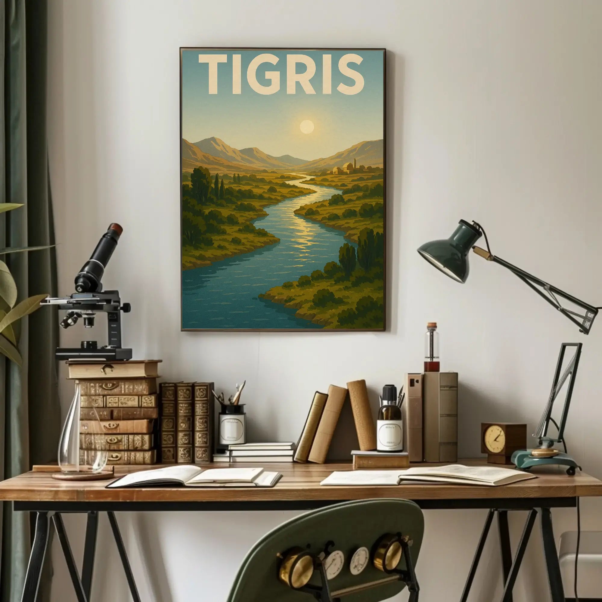 Tigris River Tranquility Vintage Travel Poster PosterGoat