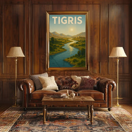 Tigris River Tranquility Vintage Travel Poster PosterGoat