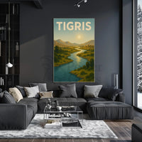 Tigris River Tranquility Vintage Travel Poster PosterGoat