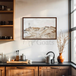 Timeless Coastal Serenity Lighthouse Artistic Poster PosterGoat