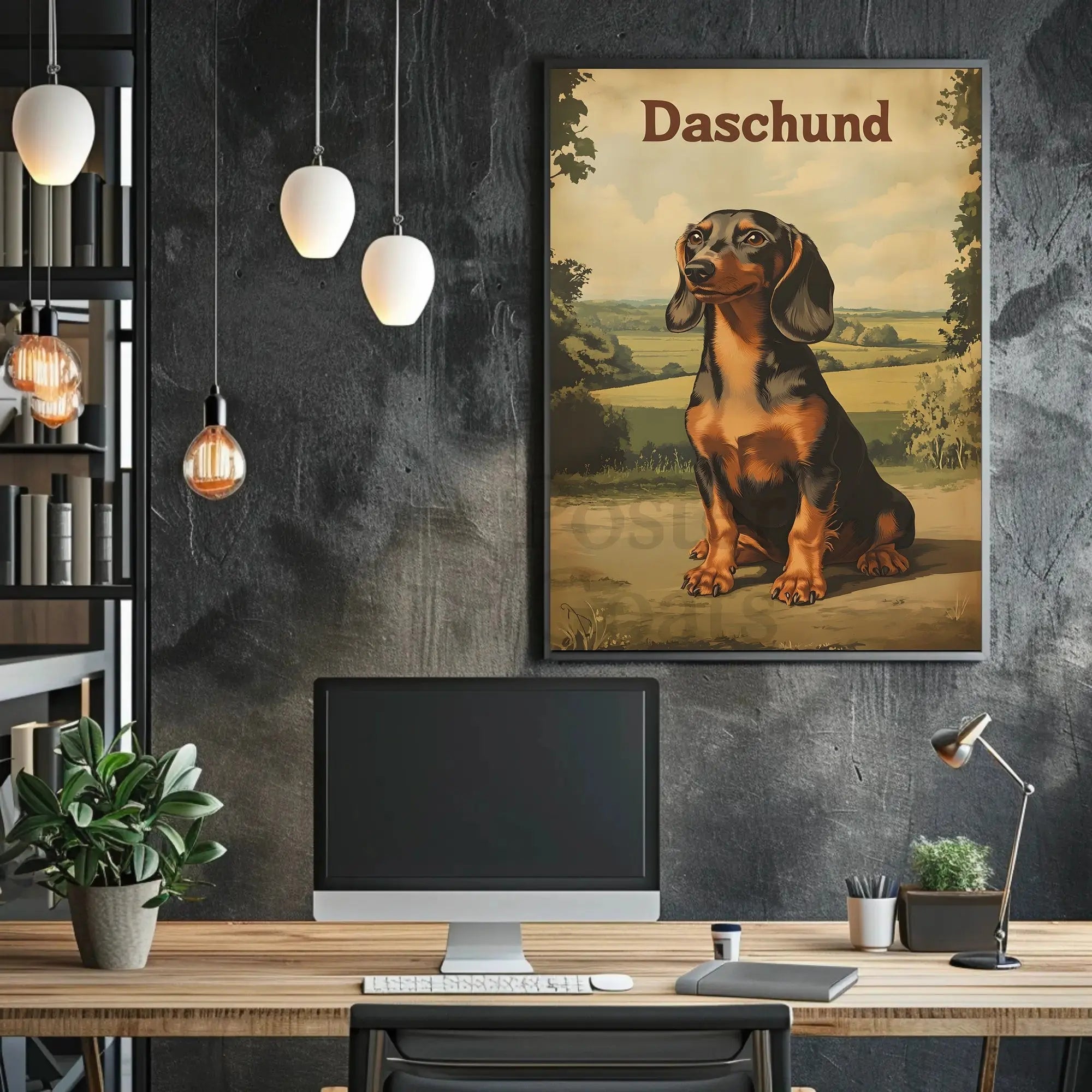 Timeless Dachshund Serenity in Countryside Dog Breed Poster PosterGoat