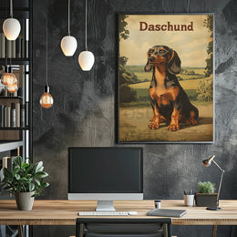 Timeless Dachshund Serenity in Countryside Dog Breed Poster PosterGoat