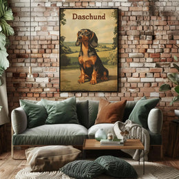 Timeless Dachshund Serenity in Countryside Dog Breed Poster PosterGoat