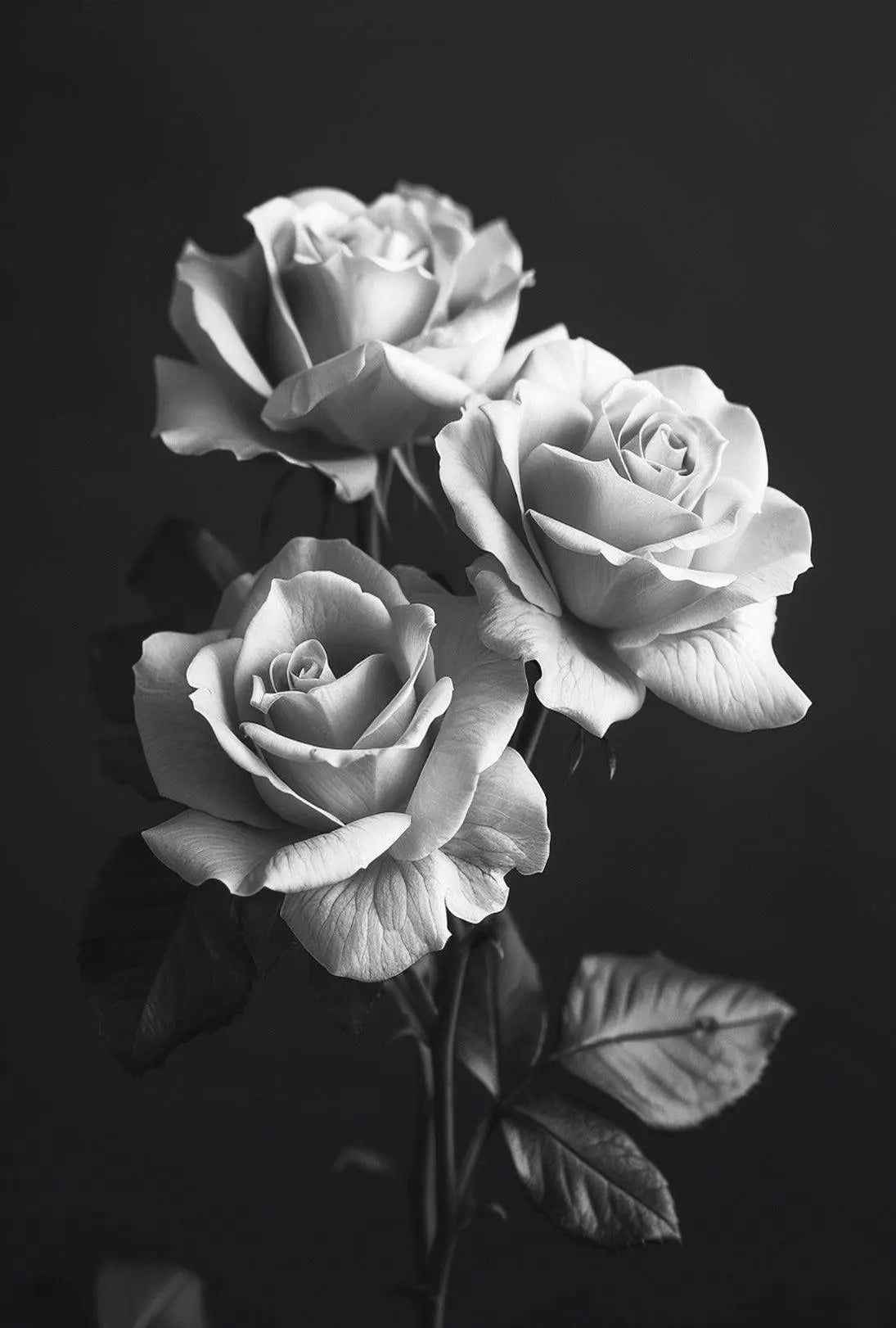 Timeless Elegance of Roses Black and White Artistic Poster PosterGoat