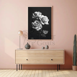 Timeless Elegance of Roses Black and White Artistic Poster PosterGoat