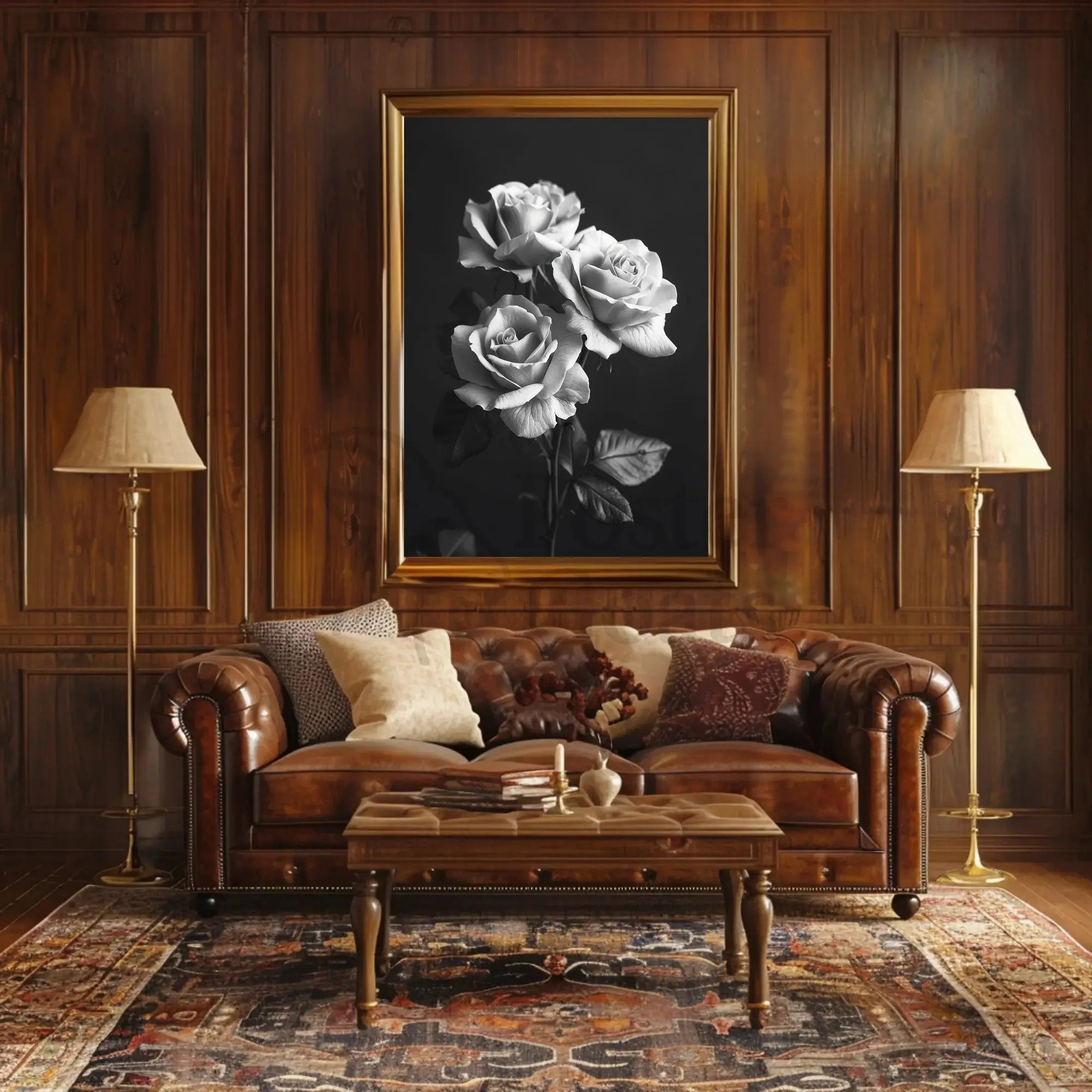 Timeless Elegance of Roses Black and White Artistic Poster PosterGoat