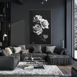 Timeless Elegance of Roses Black and White Artistic Poster PosterGoat