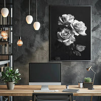Timeless Elegance of Roses Black and White Artistic Poster PosterGoat