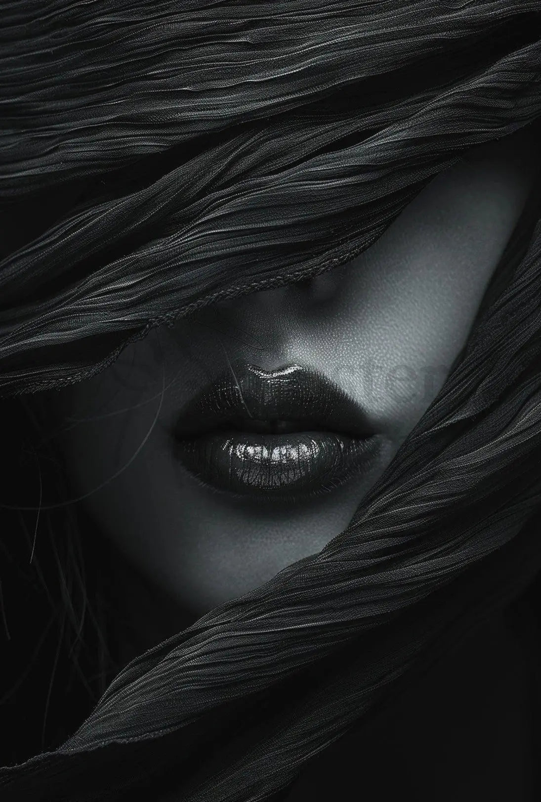 Timeless Elegance: Veiled Mystique Artistic Poster PosterGoat