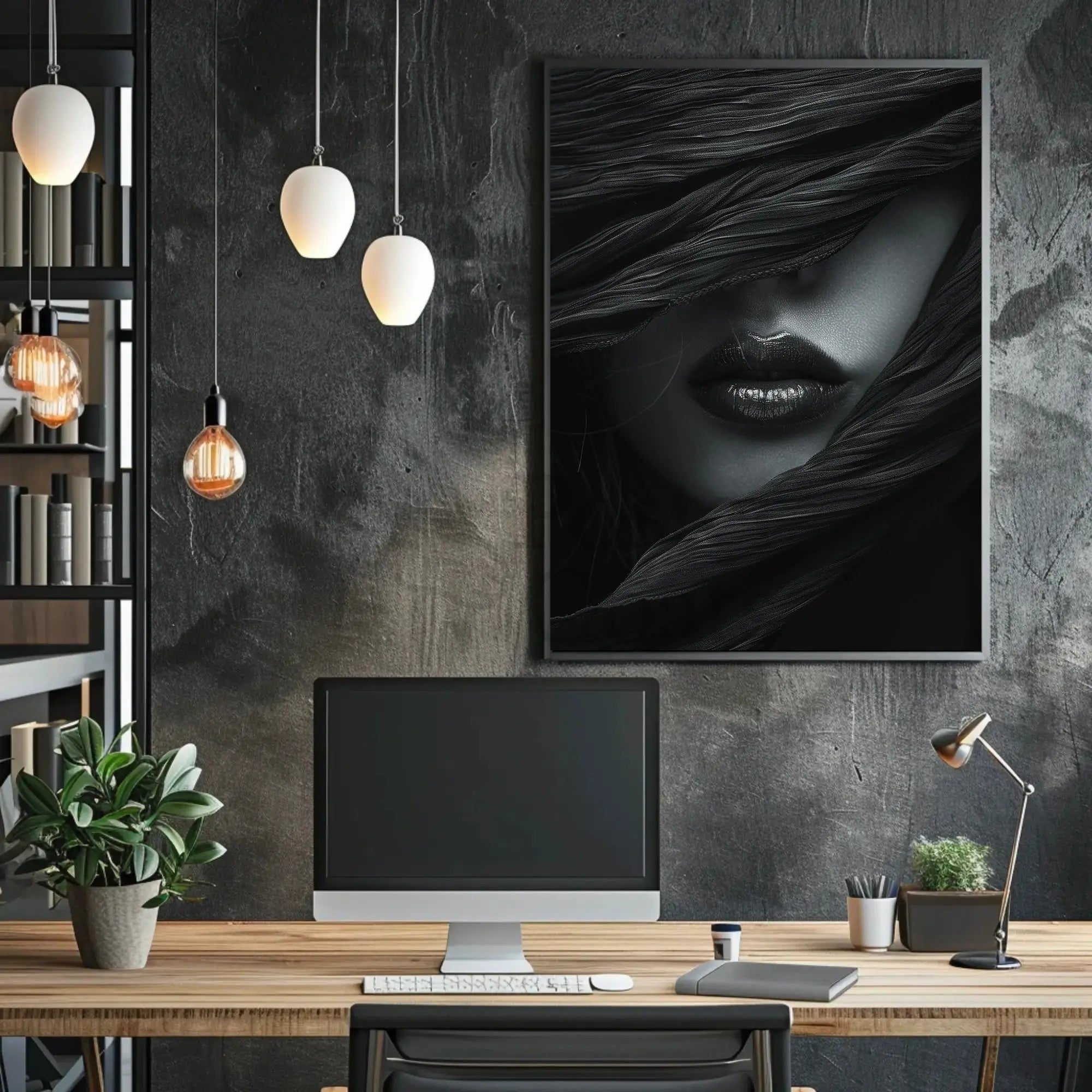 Timeless Elegance: Veiled Mystique Artistic Poster PosterGoat