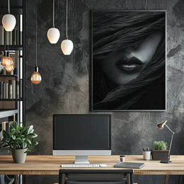 Timeless Elegance: Veiled Mystique Artistic Poster PosterGoat