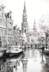 Timeless European Canal Scene Architectural Art Print - Travel Poster PosterGoat