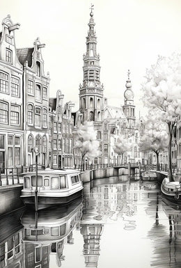 Timeless European Canal Scene Architectural Art Print - Travel Poster PosterGoat