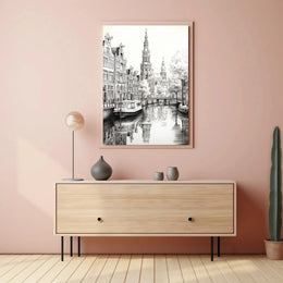 Timeless European Canal Scene Architectural Art Print - Travel Poster PosterGoat