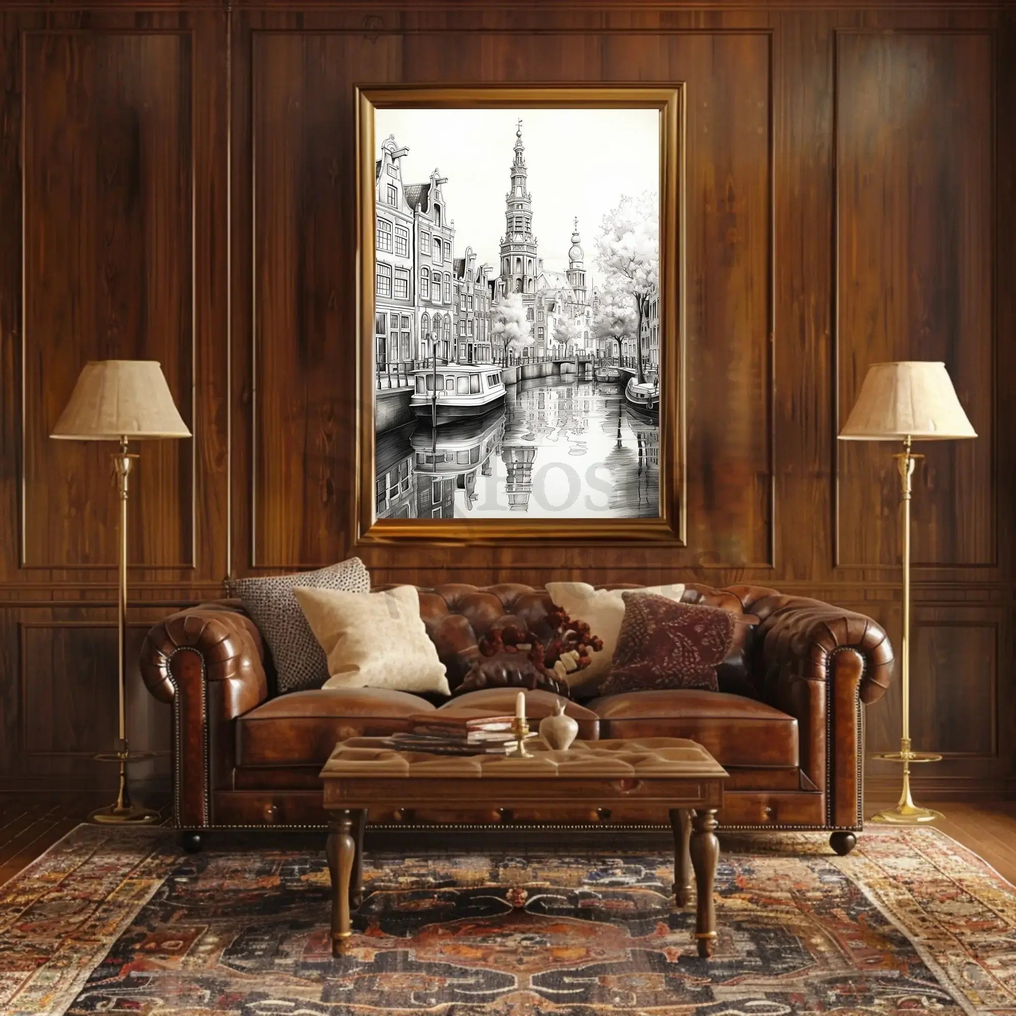 Timeless European Canal Scene Architectural Art Print - Travel Poster PosterGoat