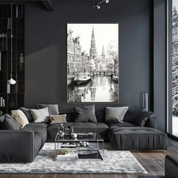 Timeless European Canal Scene Architectural Art Print - Travel Poster PosterGoat