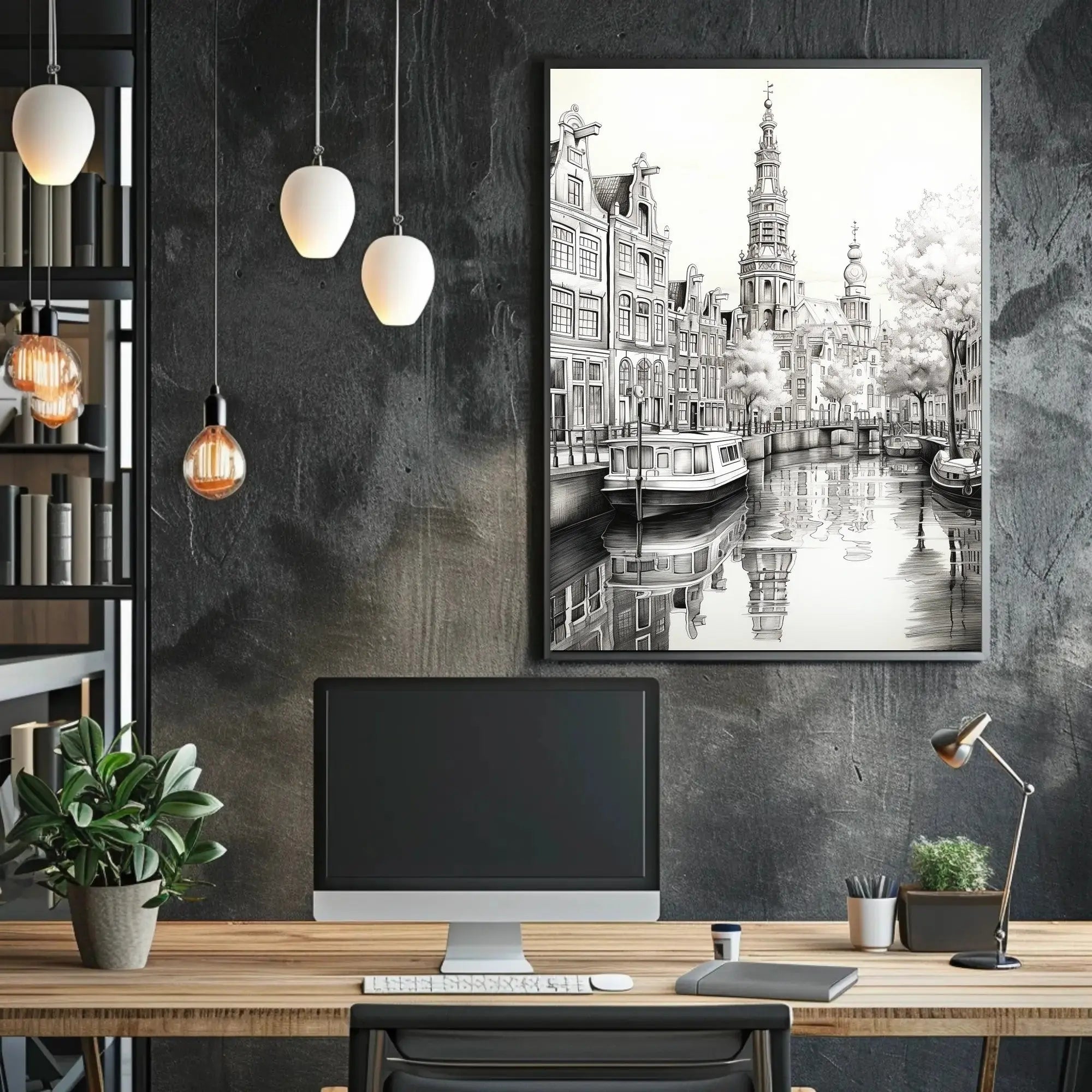 Timeless European Canal Scene Architectural Art Print - Travel Poster PosterGoat