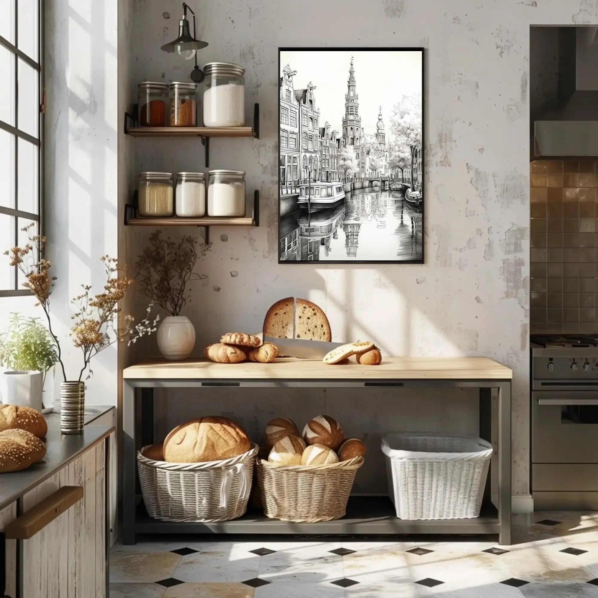 Timeless European Canal Scene Architectural Art Print - Travel Poster PosterGoat