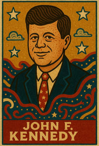 Timeless JFK Vintage Artistic Representation Presidential Poster PosterGoat
