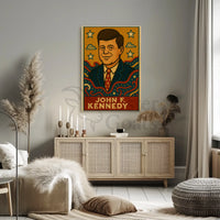 Timeless JFK Vintage Artistic Representation Presidential Poster PosterGoat