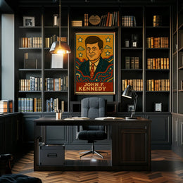 Timeless JFK Vintage Artistic Representation Presidential Poster PosterGoat