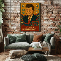 Timeless JFK Vintage Artistic Representation Presidential Poster PosterGoat
