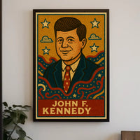 Timeless JFK Vintage Artistic Representation Presidential Poster PosterGoat