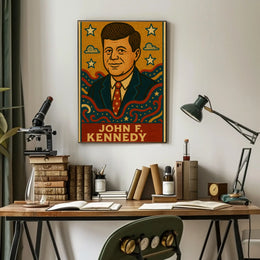 Timeless JFK Vintage Artistic Representation Presidential Poster PosterGoat