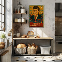 Timeless JFK Vintage Artistic Representation Presidential Poster PosterGoat