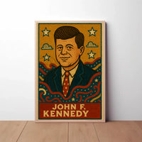 Timeless JFK Vintage Artistic Representation Presidential Poster PosterGoat