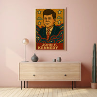 Timeless JFK Vintage Artistic Representation Presidential Poster PosterGoat