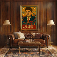 Timeless JFK Vintage Artistic Representation Presidential Poster PosterGoat