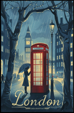 Timeless London Rainy Day Urban or Cityscape Poster PosterGoat