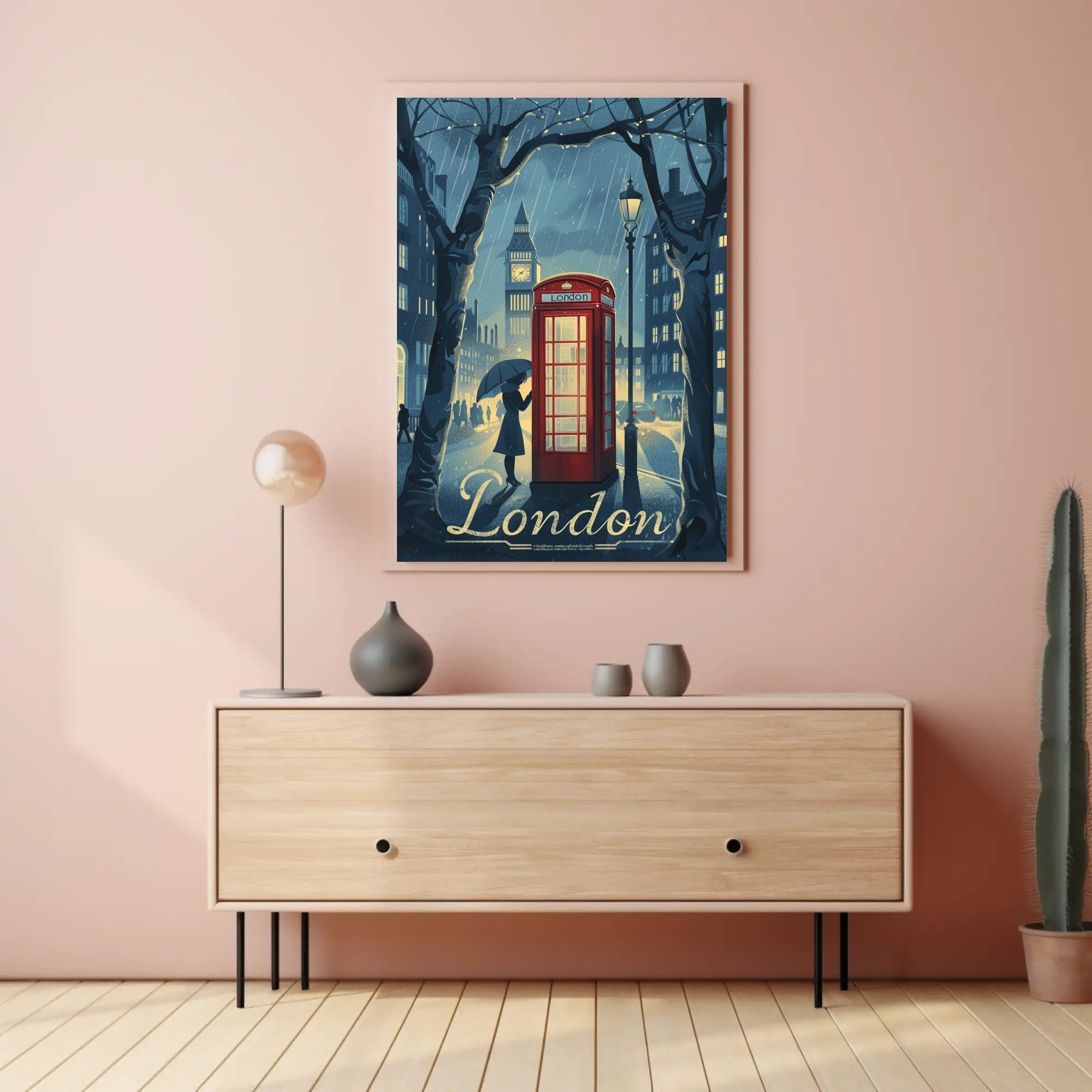 Timeless London Rainy Day Urban or Cityscape Poster PosterGoat